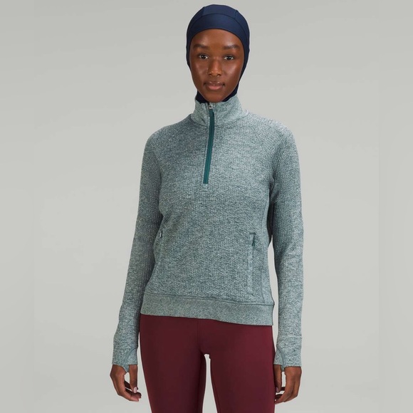 Lululemon Engineered Warmth Half-Zip Green Jasper Size 8 - Picture 1 of 5